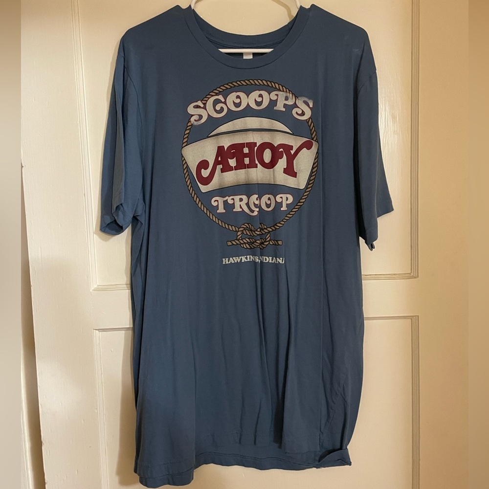 Bella Canvas Scoops Ahoy Troop Blue Size 2X T-shirt